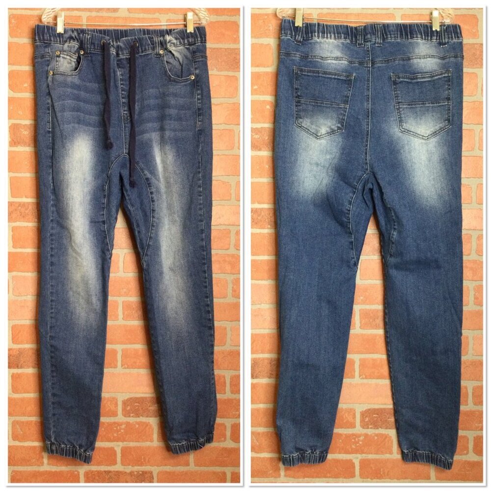 Victorious XL Jogger Jeans Elastic Cuffs Drawstring Waist Denim HIp Hop
